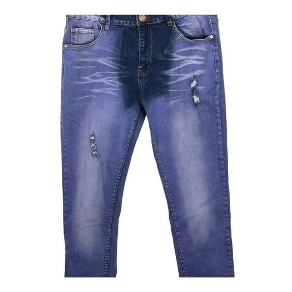 Junbaoss Purple Ombré Distressed Skinny Jeans Size 34 - Picture 6 of 13